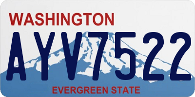WA license plate AYV7522