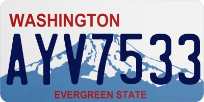 WA license plate AYV7533