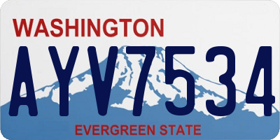 WA license plate AYV7534
