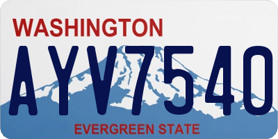 WA license plate AYV7540