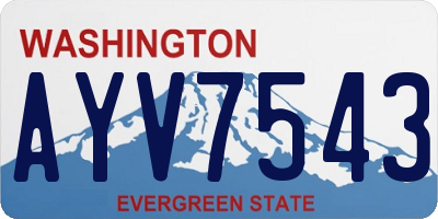 WA license plate AYV7543