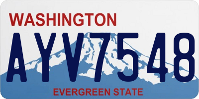 WA license plate AYV7548