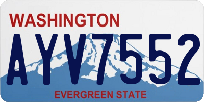 WA license plate AYV7552