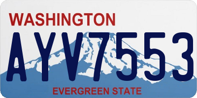 WA license plate AYV7553