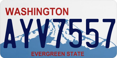 WA license plate AYV7557