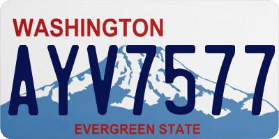WA license plate AYV7577
