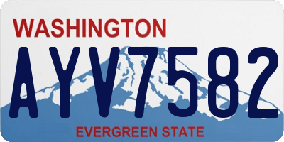 WA license plate AYV7582