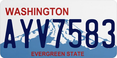 WA license plate AYV7583