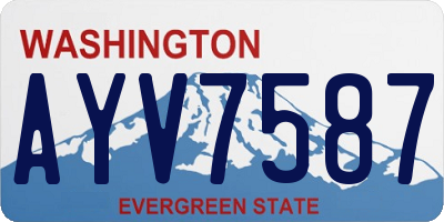 WA license plate AYV7587