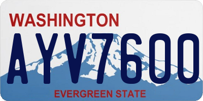 WA license plate AYV7600