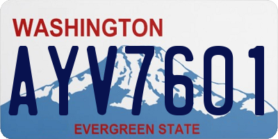 WA license plate AYV7601