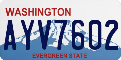 WA license plate AYV7602