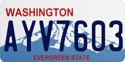 WA license plate AYV7603