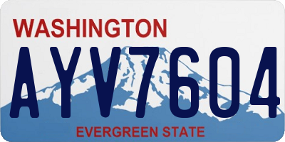 WA license plate AYV7604