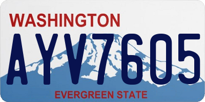 WA license plate AYV7605