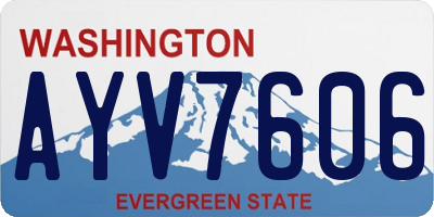 WA license plate AYV7606