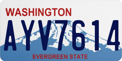WA license plate AYV7614