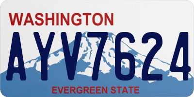 WA license plate AYV7624
