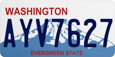 WA license plate AYV7627