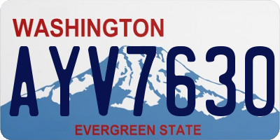 WA license plate AYV7630