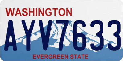 WA license plate AYV7633