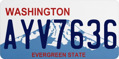 WA license plate AYV7636