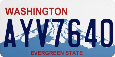 WA license plate AYV7640