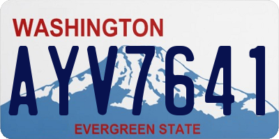 WA license plate AYV7641