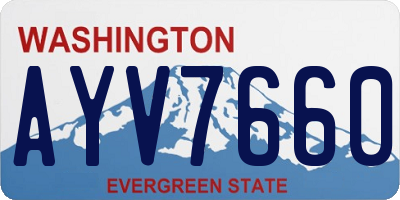 WA license plate AYV7660