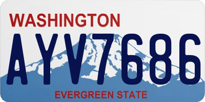 WA license plate AYV7686