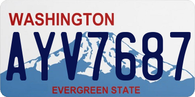 WA license plate AYV7687
