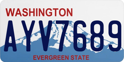 WA license plate AYV7689