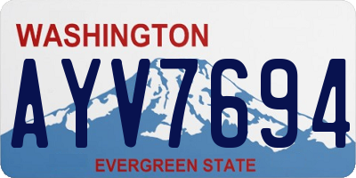 WA license plate AYV7694