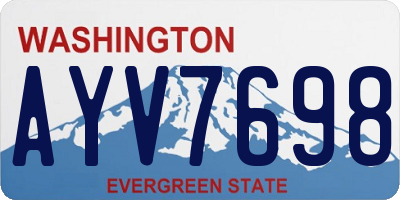 WA license plate AYV7698
