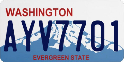 WA license plate AYV7701