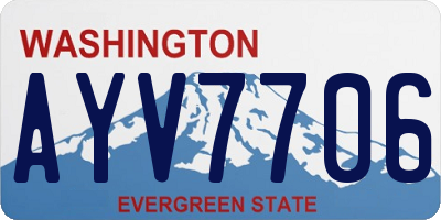 WA license plate AYV7706