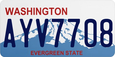 WA license plate AYV7708