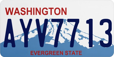 WA license plate AYV7713