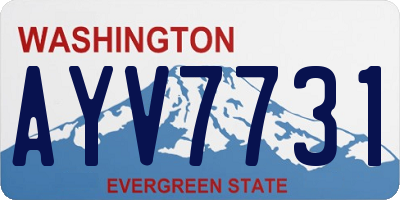 WA license plate AYV7731