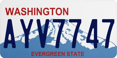 WA license plate AYV7747
