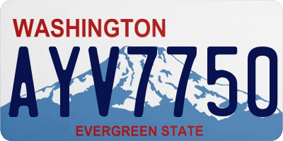 WA license plate AYV7750