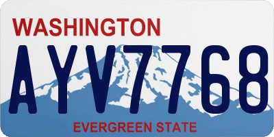 WA license plate AYV7768