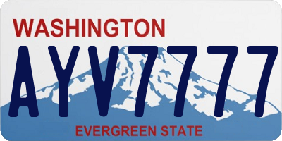 WA license plate AYV7777