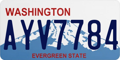 WA license plate AYV7784