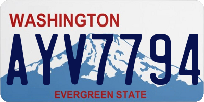 WA license plate AYV7794