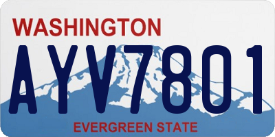 WA license plate AYV7801