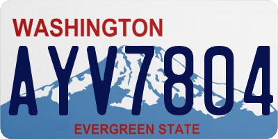 WA license plate AYV7804