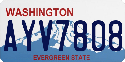 WA license plate AYV7808