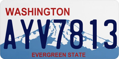 WA license plate AYV7813