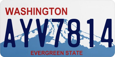 WA license plate AYV7814